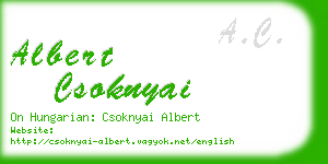 albert csoknyai business card